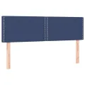 cadre de lit avec matelas LED Bleu 140x190 cm Tissu