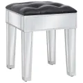 Coiffeuse miroir avec tabouret MDF et verre