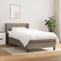 cadre de lit avec matelas Taupe 80x200 cm Tissu