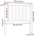 Tête de lit Gris 96x6x101 cm Bois massif de pin