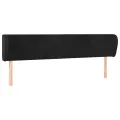 Tête de lit avec oreilles Noir 203x23x78/88 cm Velours