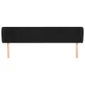 Tête de lit avec oreilles Noir 203x23x78/88 cm Velours