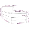 cadre de lit avec matelas Noir 90x200 cm Velours