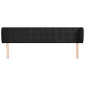 Tête de lit avec oreilles Noir 203x23x78/88 cm Velours
