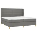 cadre de lit avec matelas Gris foncé 200x200cm Tissu