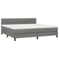 cadre de lit et matelas et LED Gris foncé 200x200 cm