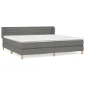 cadre de lit avec matelas Gris foncé 200x200cm Tissu