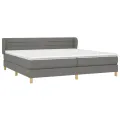 cadre de lit avec matelas Gris foncé 200x200cm Tissu
