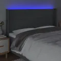 Tête de lit à LED Gris foncé 203x16x118/128 cm Tissu