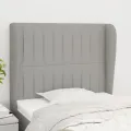 Tête de lit avec oreilles Gris clair 93x23x118/128 cm Tissu