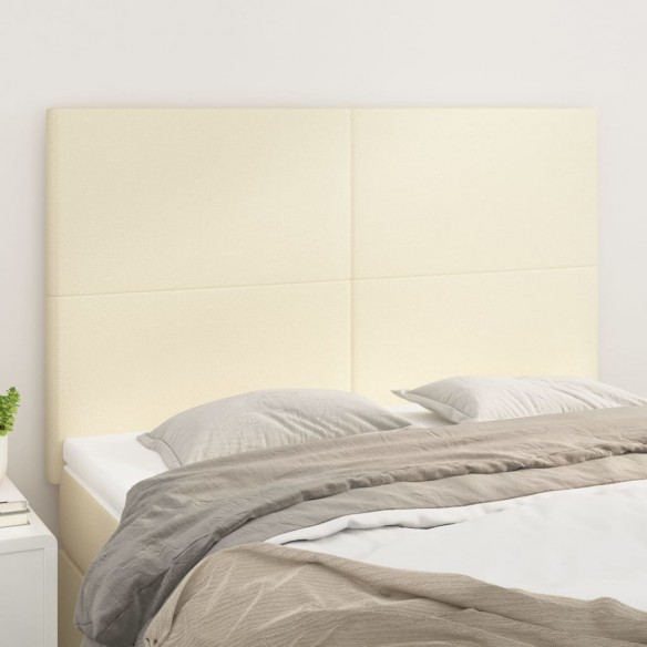 Têtes de lit 4 pcs Crème 72x5x78/88 cm Similicuir