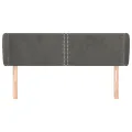 Tête de lit avec oreilles Gris foncé 147x23x78/88 cm Velours