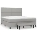 cadre de lit avec matelas Gris clair 180x200cm Tissu