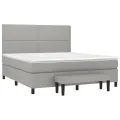 cadre de lit avec matelas Gris clair 180x200cm Tissu