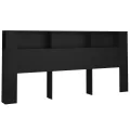 Armoire de tête de lit Noir 220x18,5x104,5 cm