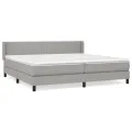 cadre de lit avec matelas Gris clair 200x200cm Tissu