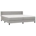 cadre de lit avec matelas Gris clair 200x200cm Tissu