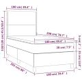 cadre de lit et matelas et LED Gris clair 100x200 cm