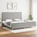 Cadre de lit avec tête de lit Gris clair 200x200 cm Tissu