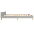Cadre de lit avec tête de lit Gris clair 200x200 cm Tissu