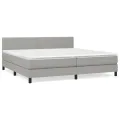 cadre de lit avec matelas Gris clair 200x200cm Tissu