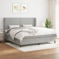 cadre de lit avec matelas Gris clair 200x200cm Tissu