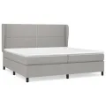 cadre de lit avec matelas Gris clair 200x200cm Tissu