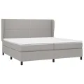 cadre de lit avec matelas Gris clair 200x200cm Tissu