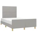 Cadre de lit avec tête de lit Gris clair 120x200 cm Tissu
