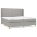 cadre de lit avec matelas Gris clair 200x200cm Tissu