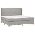 cadre de lit avec matelas Gris clair 200x200cm Tissu