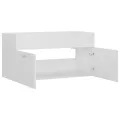 Armoire d'évier Blanc 90x38,5x46 cm Aggloméré