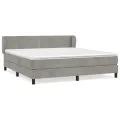 cadre de lit et matelas Gris clair 160x200cm Velours