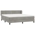 cadre de lit et matelas Gris clair 160x200cm Velours