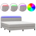 cadre de lit et matelas et LED Gris clair 180x200 cm