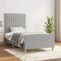 Cadre de lit avec tête de lit Gris clair 90x200 cm Tissu