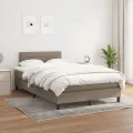 cadre de lit avec matelas Taupe 120x200 cm Tissu