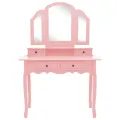 Ensemble de coiffeuse et tabouret Rose 100x40x146 cm Paulownia