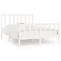 Cadre de lit Blanc Bois massif 140x200 cm