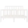 Cadre de lit Blanc Bois massif 140x200 cm