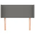 Tête de lit avec oreilles Gris foncé 93x16x78/88 cm Tissu