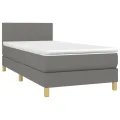 cadre de lit avec matelas et LED Gris foncé 90x200cm