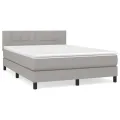 cadre de lit avec matelas Gris clair 140x200cm Tissu