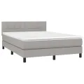cadre de lit avec matelas Gris clair 140x200cm Tissu