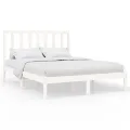 Cadre de lit Blanc Bois massif 120x200 cm