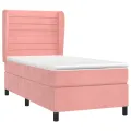 cadre de lit avec matelas Rose 100x200 cm Velours