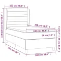 cadre de lit avec matelas Rose 100x200 cm Velours