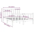 Cadre de lit Blanc Bois massif 120x200 cm