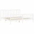 Cadre de lit avec tête de lit blanc 200x200 cm bois massif