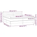cadre de lit avec matelas Rose 200x200 cm Velours